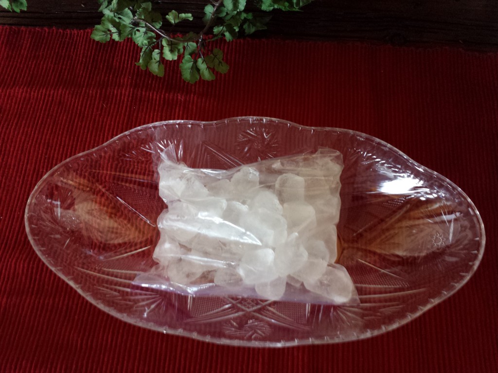 Before adding shrip to serving dish, place a bag of ice int he bottom of hte dish to keep shrimp cool.