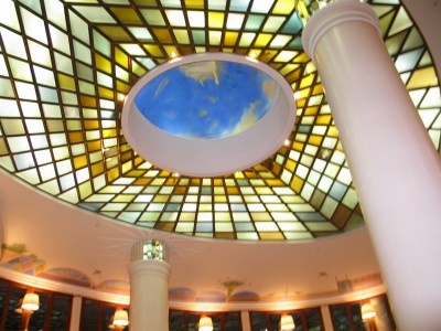 Fragmented glass ceiling at the Marriot Aurora in Moscow