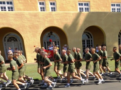 Marine Recruits Running