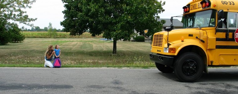 Sarah Simmons catching the bus