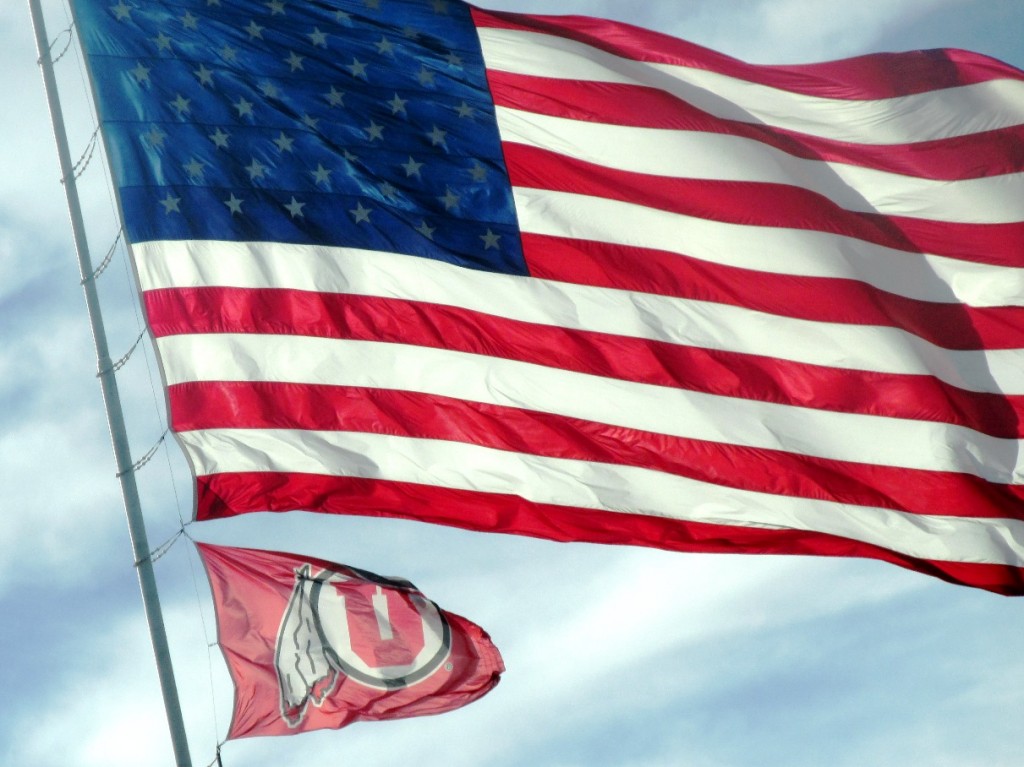 American and UofU flags by Jack Simmons